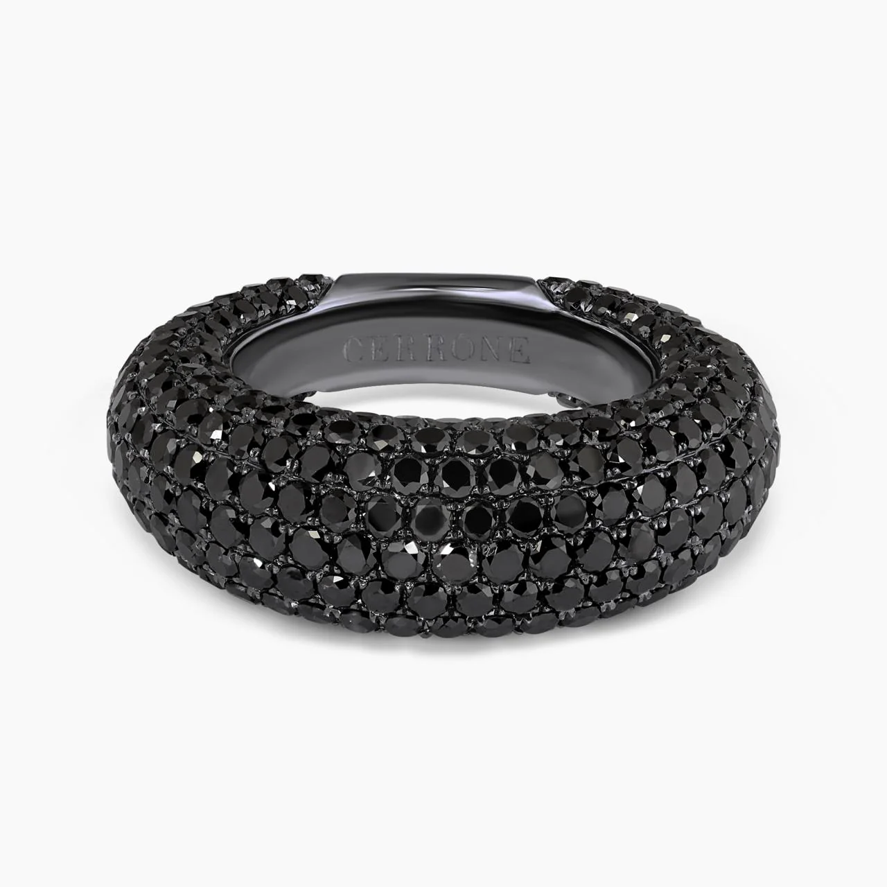 18ct black gold 7.27ct round brilliant cut black diamond ring