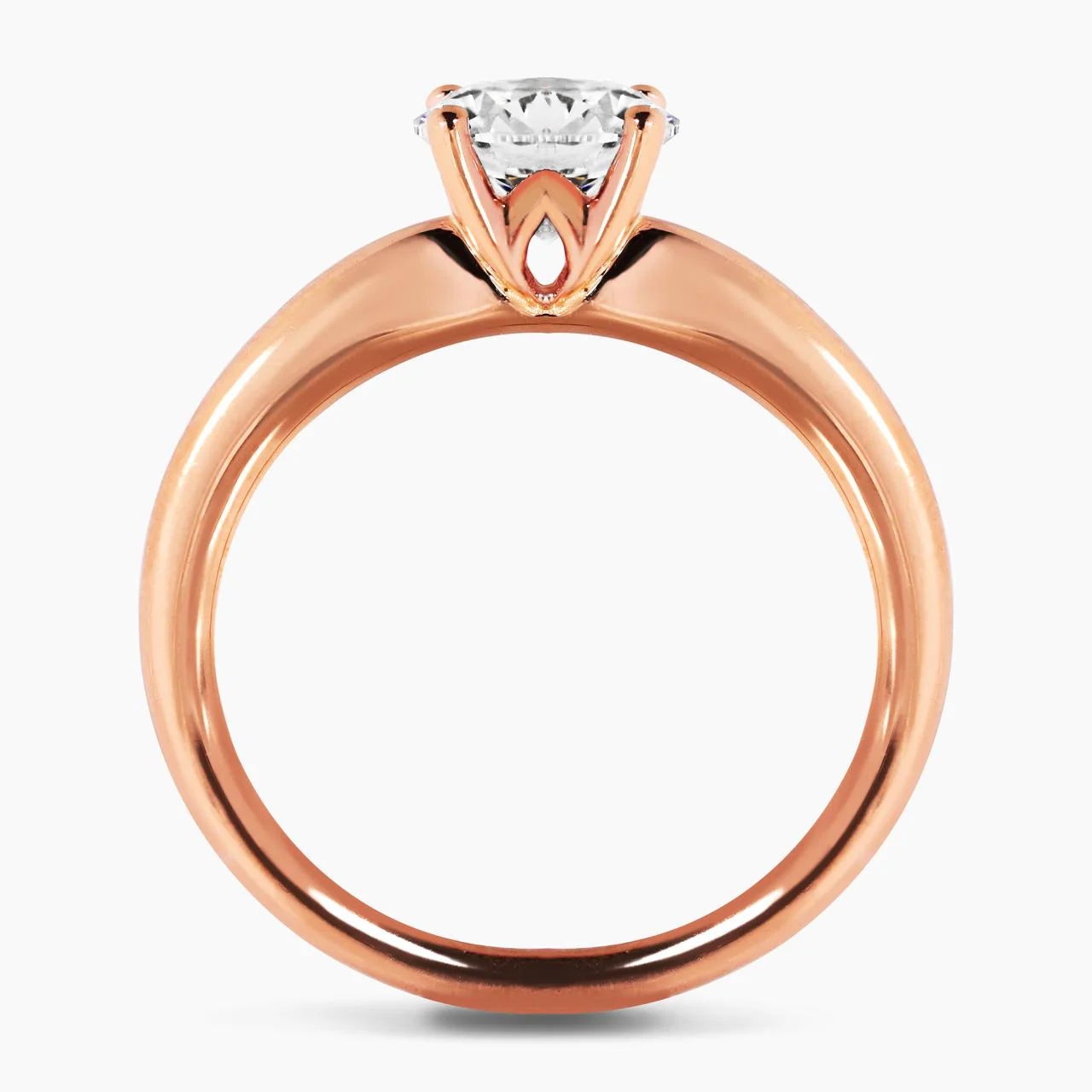 18ct rose gold 0.81ct round brilliant cut diamond four claw solitaire engagement ring - Image 3