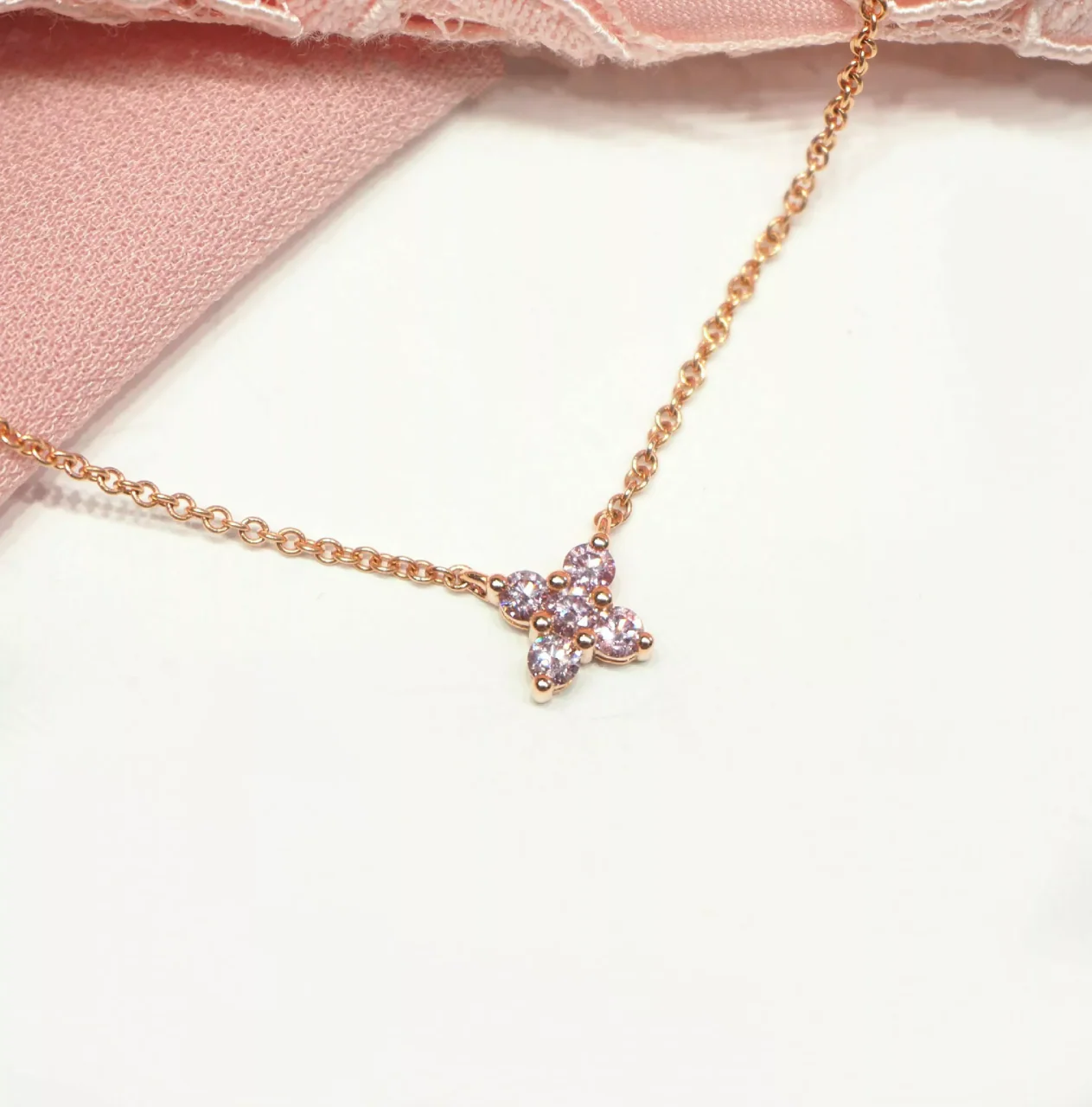 18ct rose gold Australian Argyle Pink Diamond Necklace - Image 2