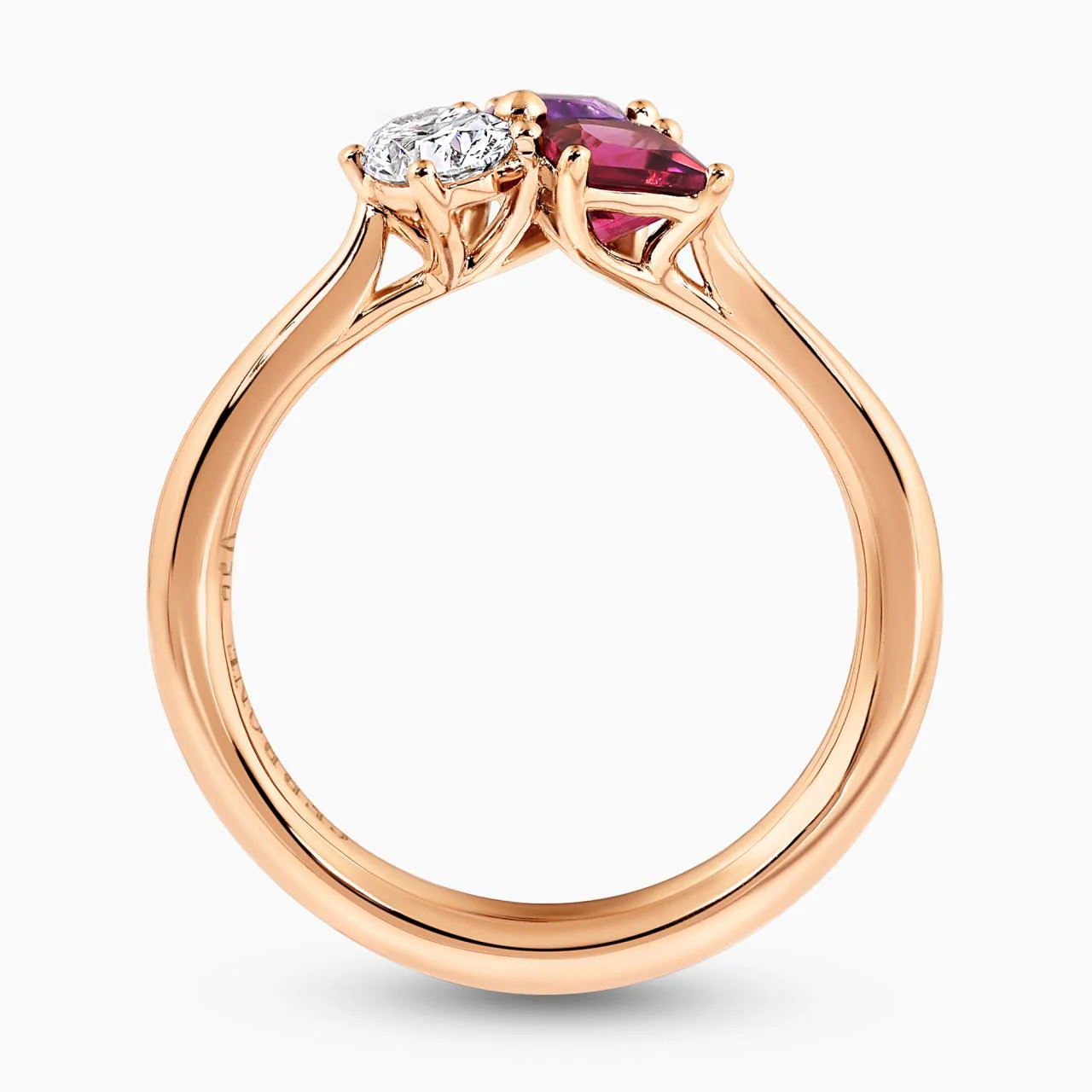 18ct rose gold diamond, tourmaline and amethyst ring - Image 3