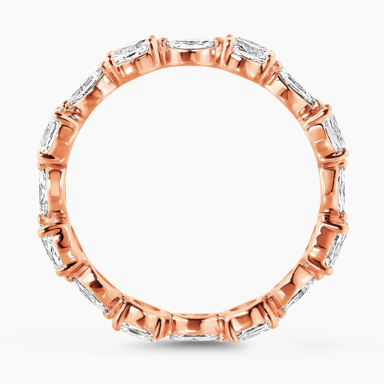 18ct rose gold marquise and oval cut diamond ring - Image 3
