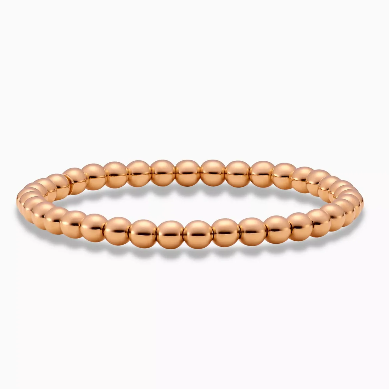 18ct rose gold 5mm ball stretch bracelet