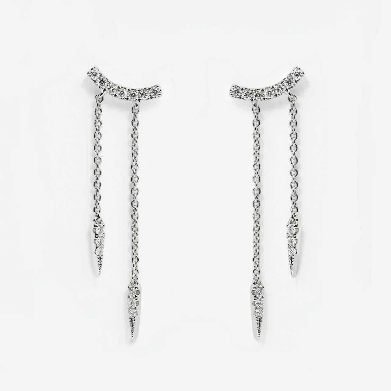 18ct white gold 0.18ct diamond drop earrings