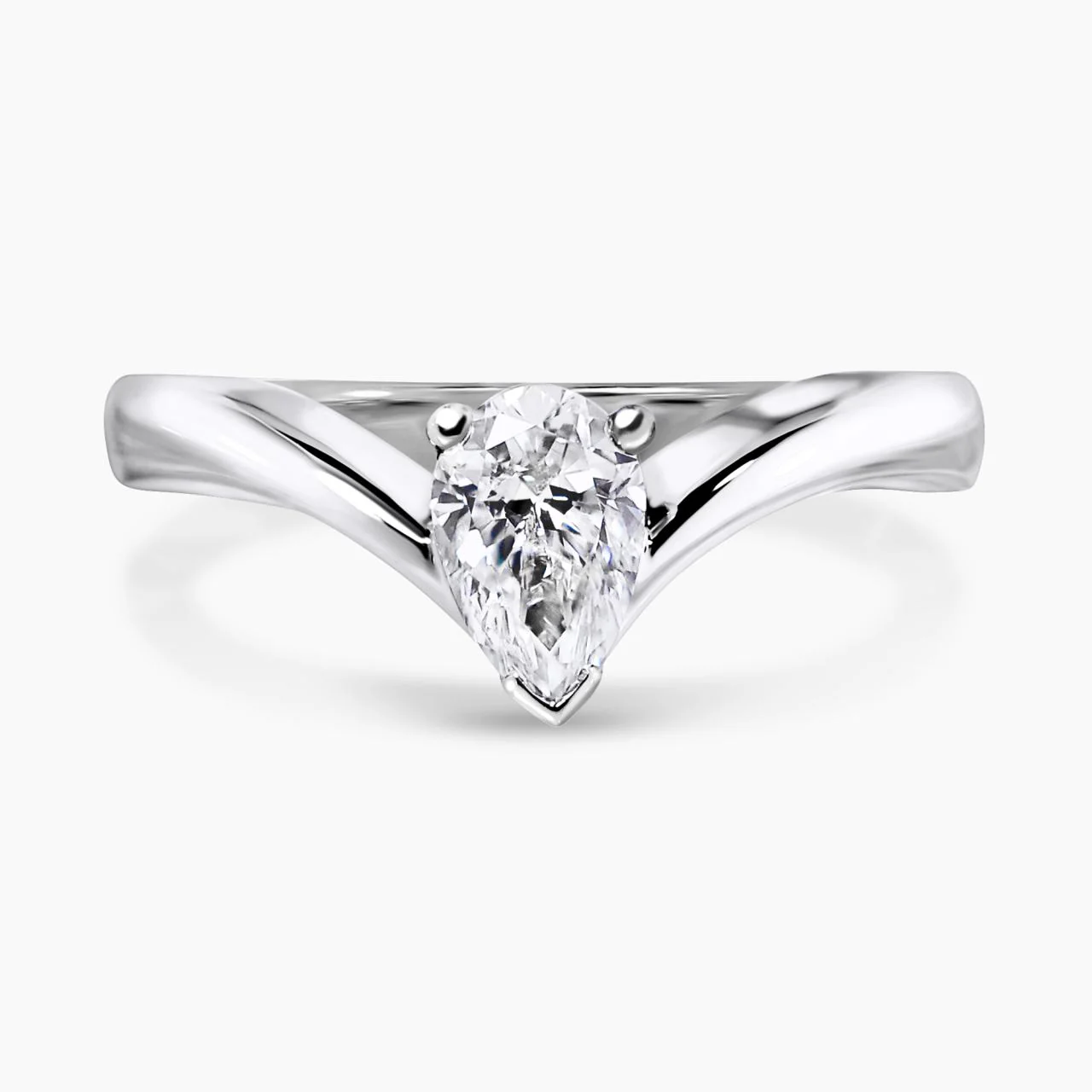18ct white gold  0.74ct DE VS pear shaped lab grown diamond engagement ring