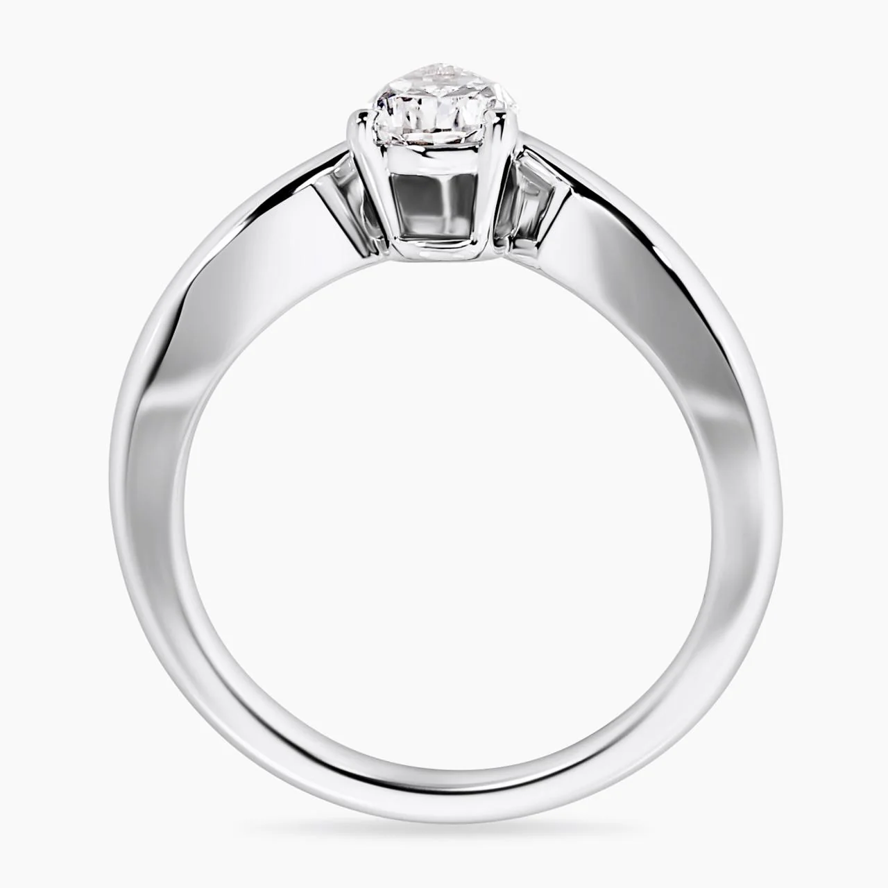 18ct white gold  0.74ct DE VS pear shaped lab grown diamond engagement ring - Image 4
