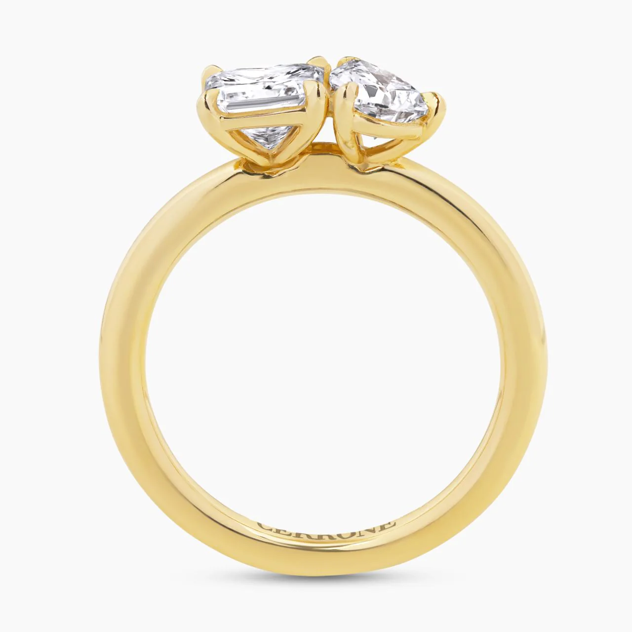 18ct yellow gold 0.88ct square radiant cut and 0.50ct pear shaped diamond engagement ring - Image 3