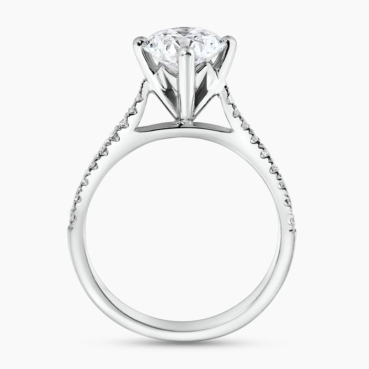 18ct white gold 1.21ct round brilliant cut diamond four claw setting diamond band engagement ring - Image 3
