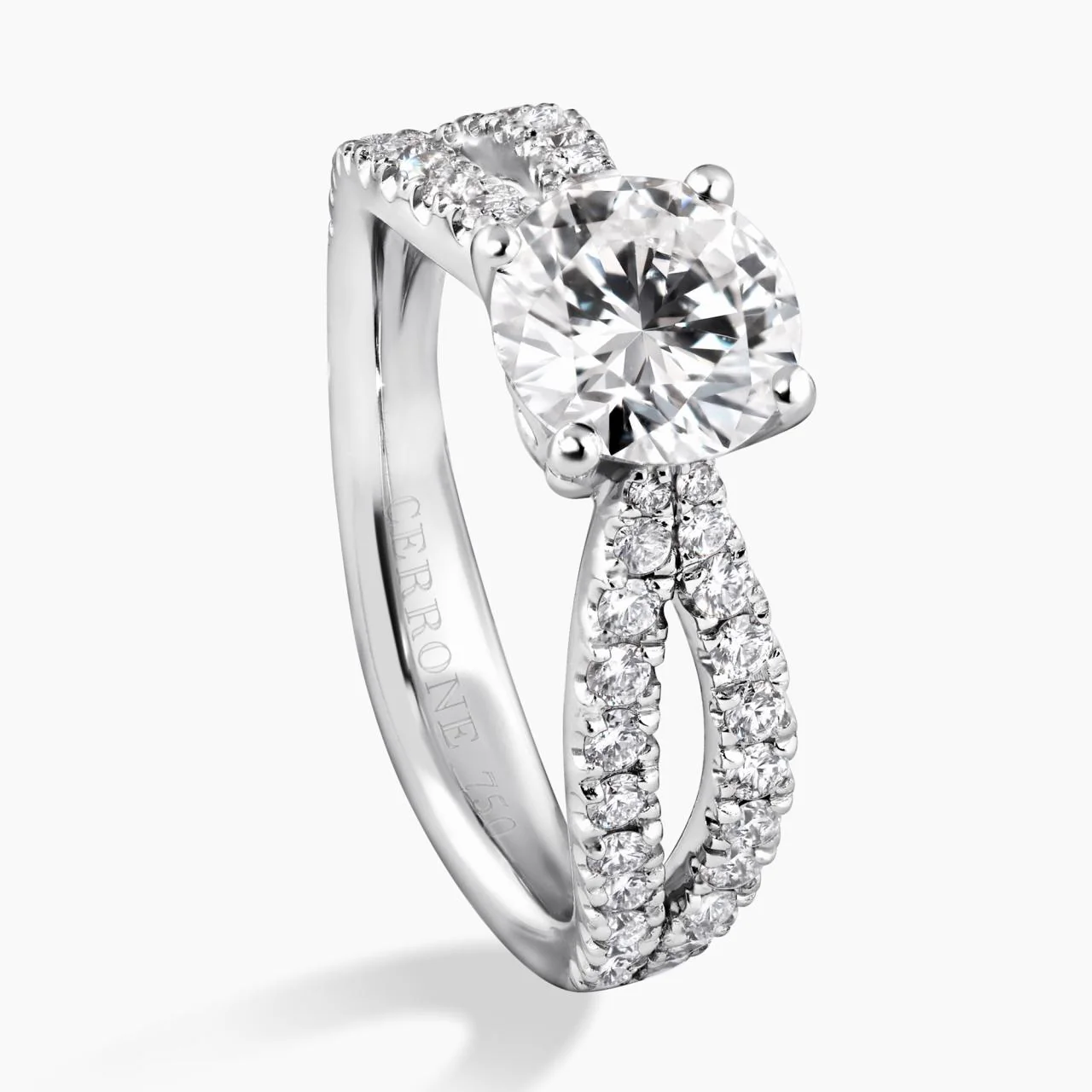 18ct white gold 1.22ct round brilliant cut diamond engagement ring featuring round fancy pink diamonds GIA Cert - Image 3
