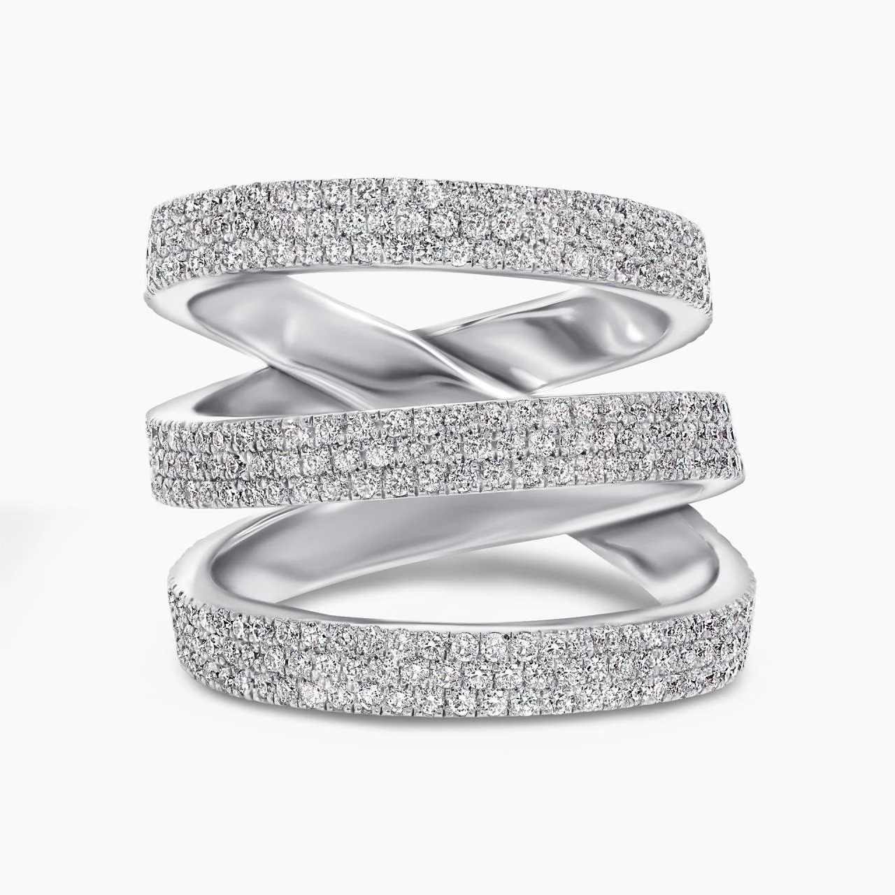 18ct white gold 1.85ct micro pave set round brilliant cut diamonds ring