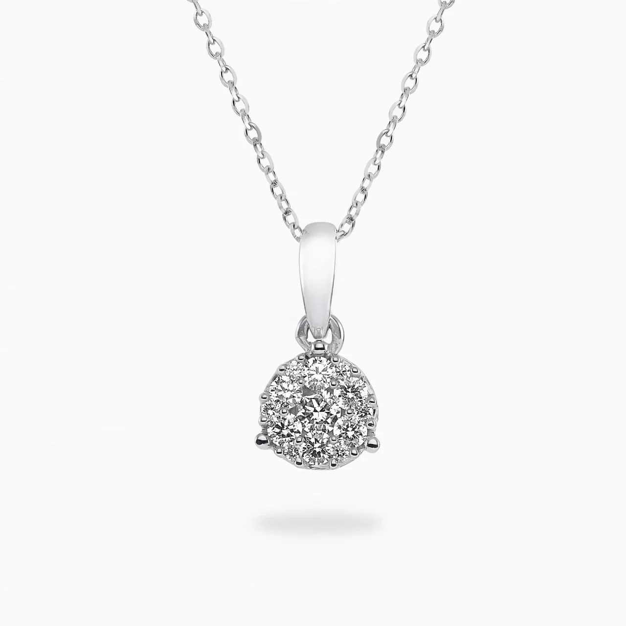 18ct white gold 13=0.24ct diamond 45cm necklace