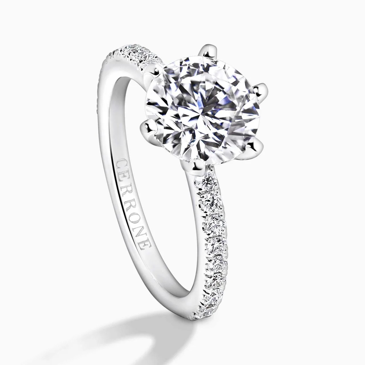 18ct white gold 2.01ct six claw round brilliant cut diamond ring - Image 2