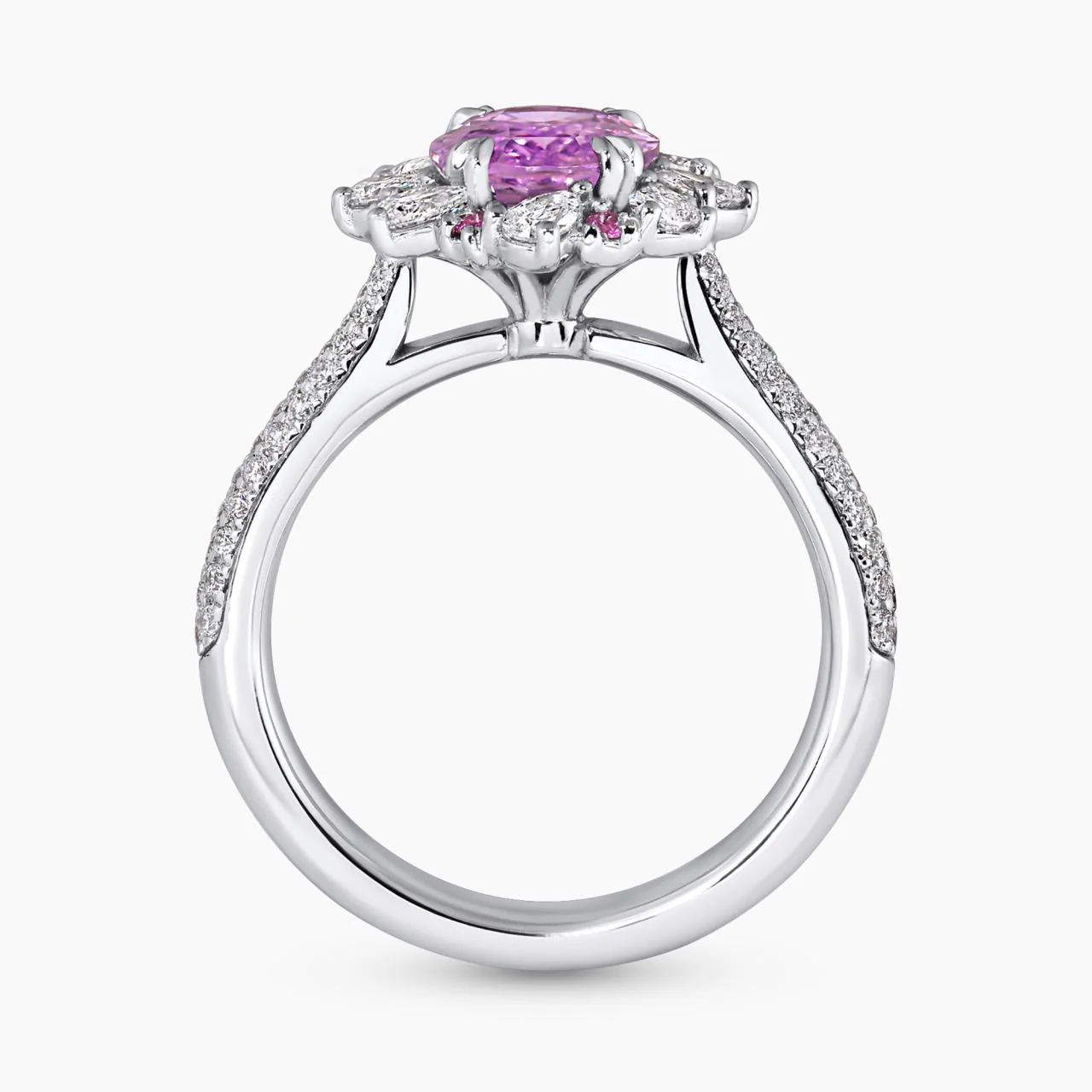 FIORE ROSA - 18ct white gold 2.04ct unheated oval pink sapphire and diamond ring - Image 2