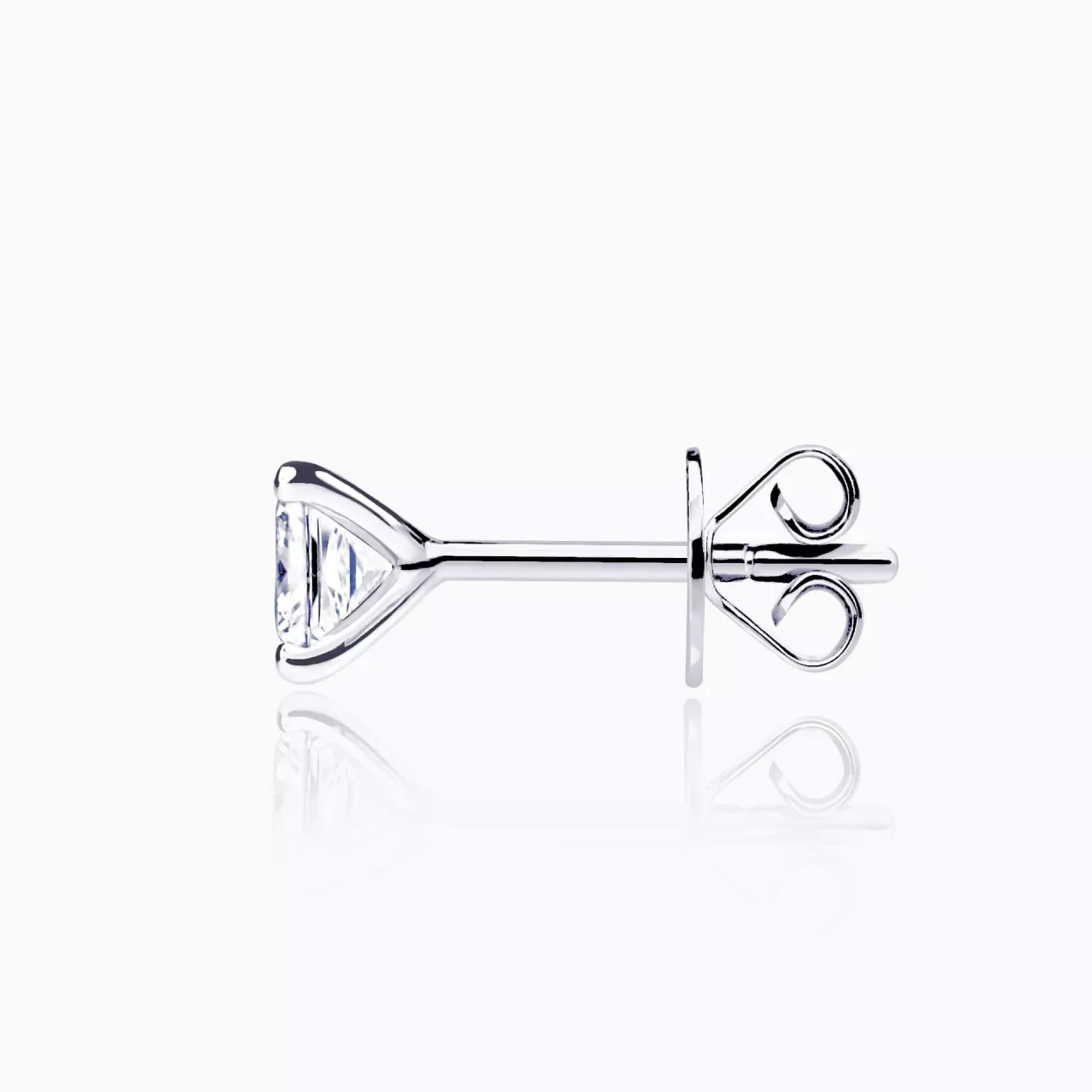 18ct white gold 2=1.01ct princess cut diamonds solitaire stud earrings - Image 2