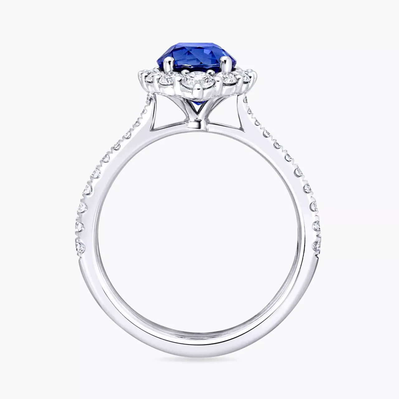18ct white gold 2.14ct oval Ceylon sapphire and diamond ring - Image 4