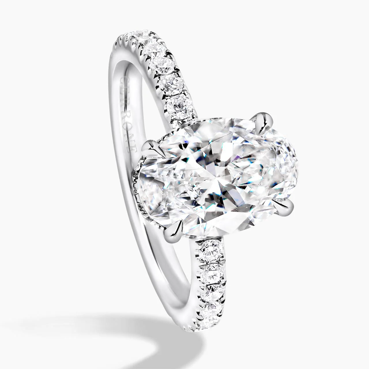 18ct white gold 2.54ct D VS1 Oval brilliant cut Lab Grown diamond engagement ring ring. IGI Cert - Image 3