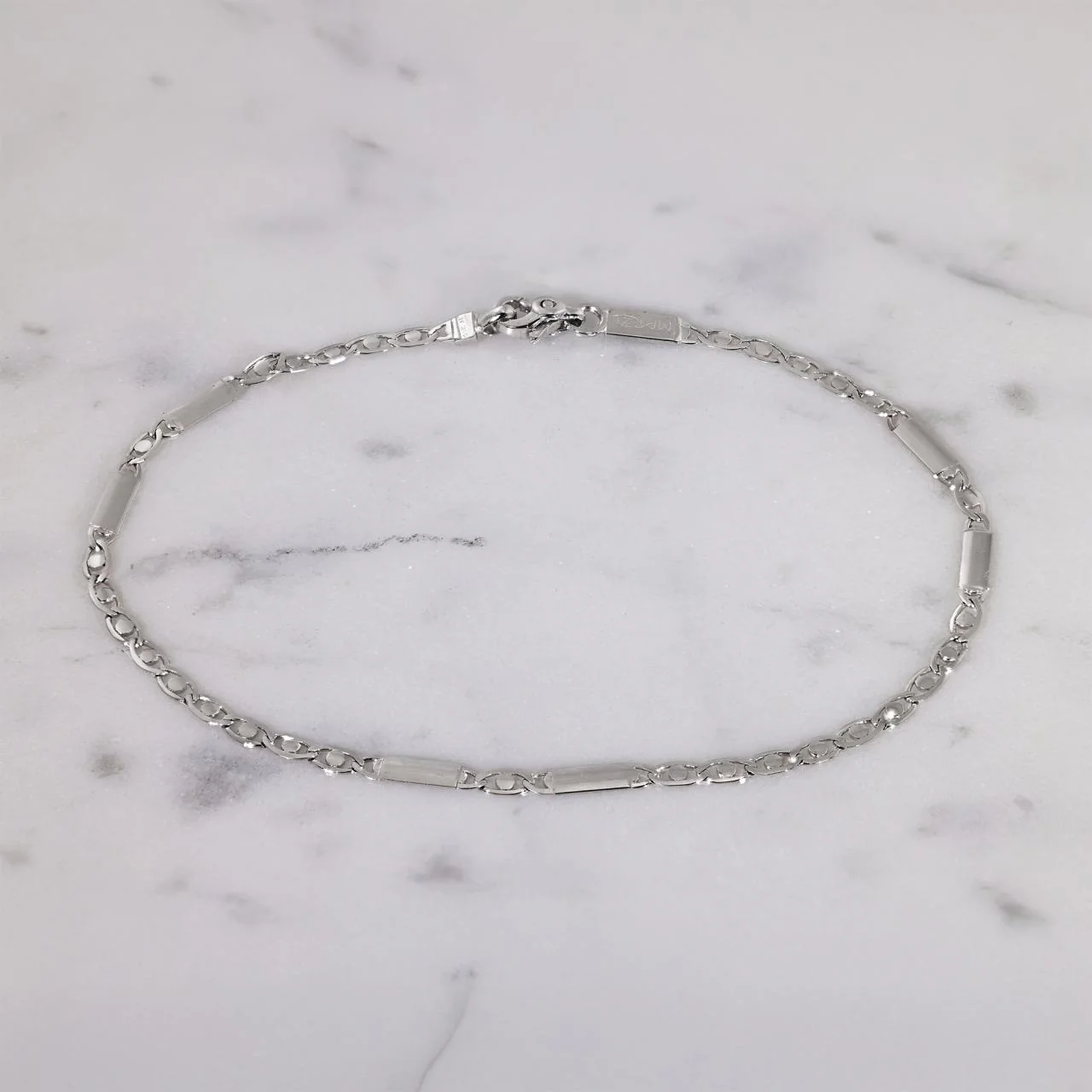 18ct white gold 21cm mens bracelet