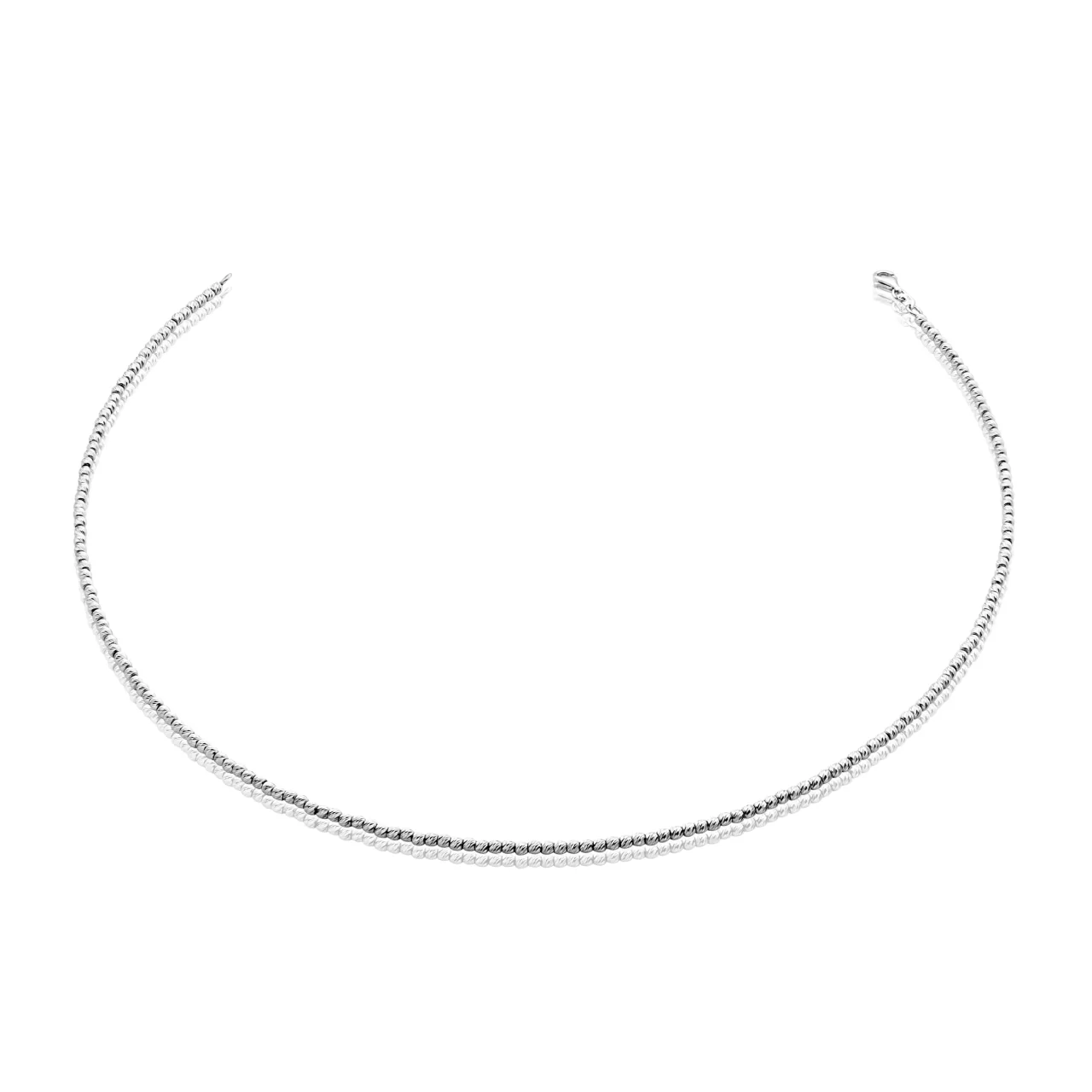 18ct white gold 40cm ball link necklace