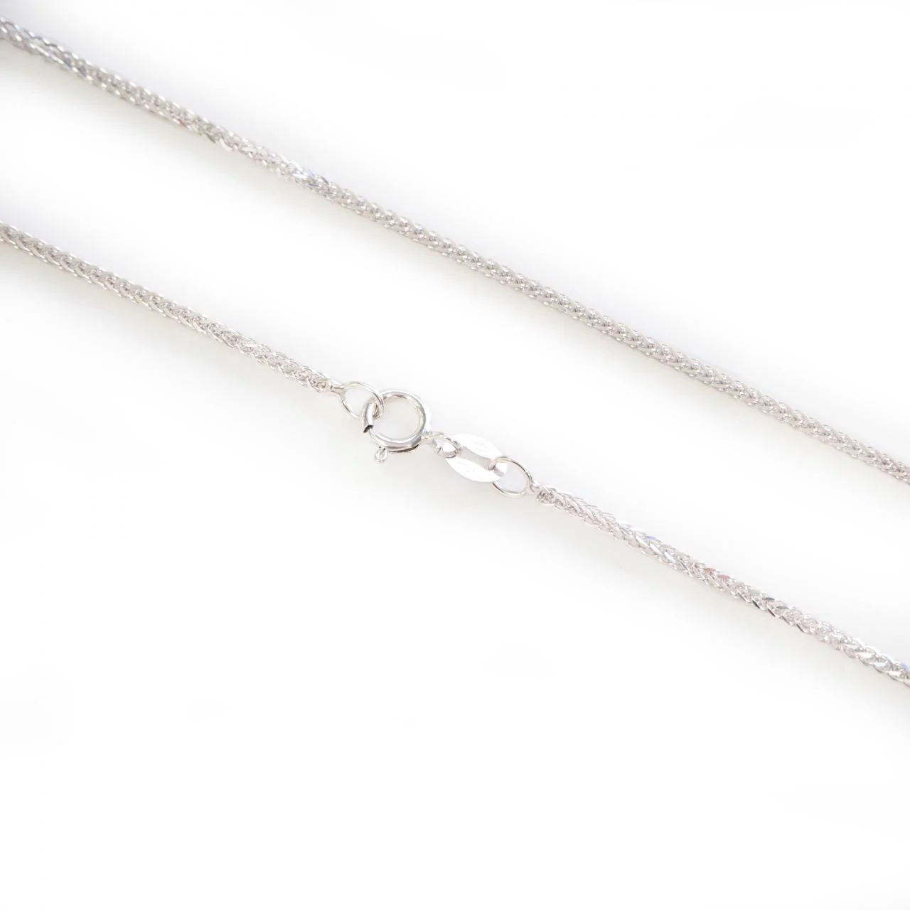 18ct white gold 40cm fine wheat chain - Image 2