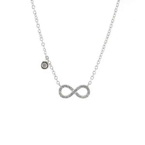 18ct white gold diamond set infinity necklace - Image 2