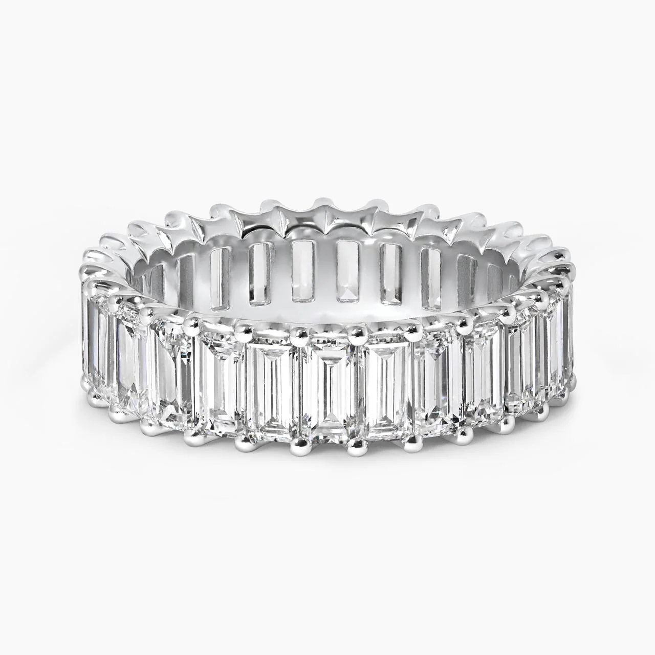 18ct white gold full circle 4.06ct LAB Grown Baguette diamonds ring