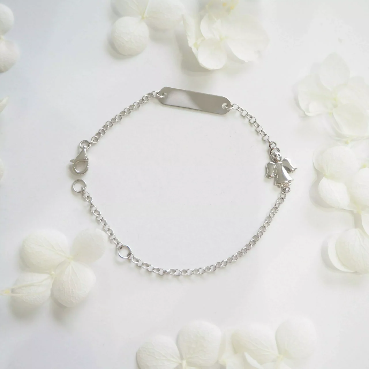 18ct white gold ID angel baby bracelet - Image 2