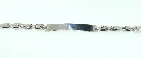 18ct white gold ID plate bracelet 18cm - Image 2