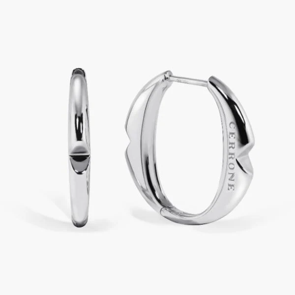 18ct white gold large’O’ hoop earrings from the Iconica Collection