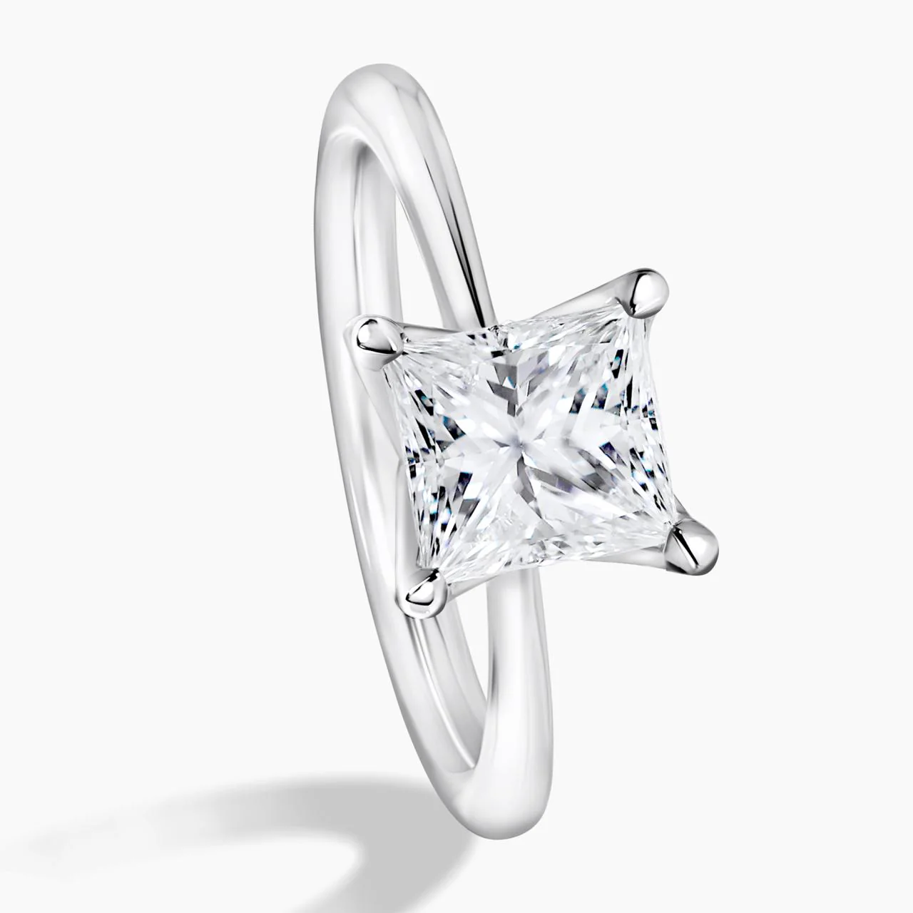 18ct white gold princess cut diamond solitaire engagement ring in a four claw setting. GIA Cert - Image 4