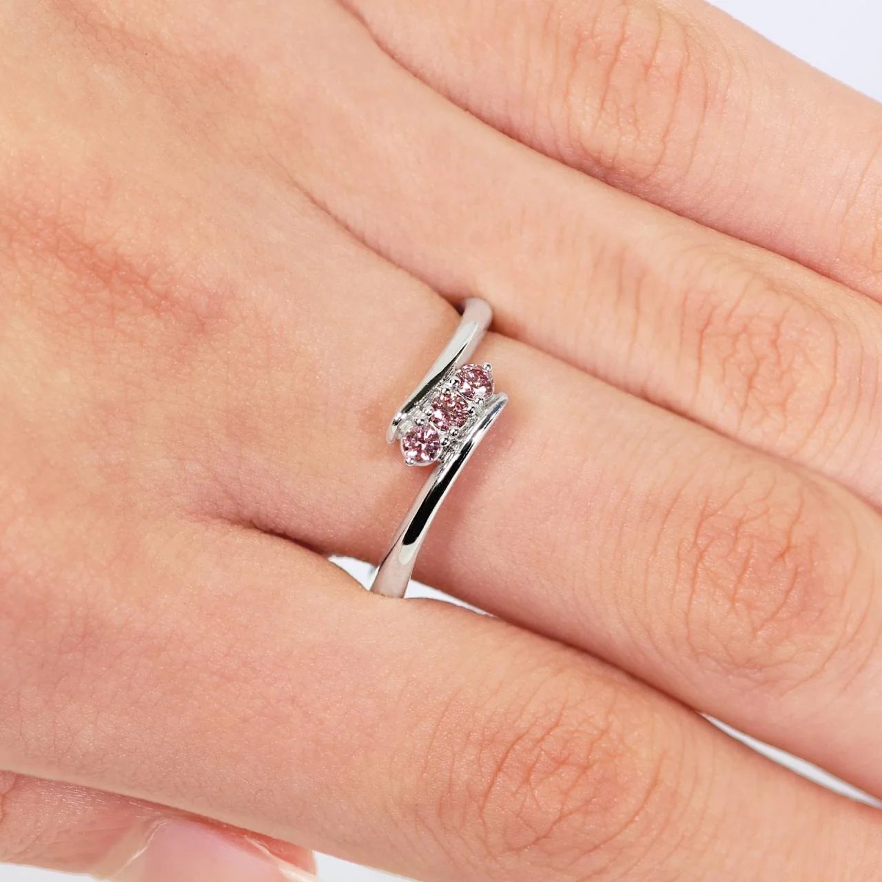 18ct white gold round brilliant cut Argyle pink diamond ring - Image 3