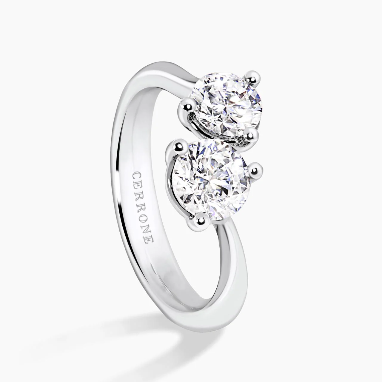 VALERIA 18ct white gold 0.80ct F SI1 round and 0.60ct F SI1 round brilliant cut diamond engagement ring - Image 2