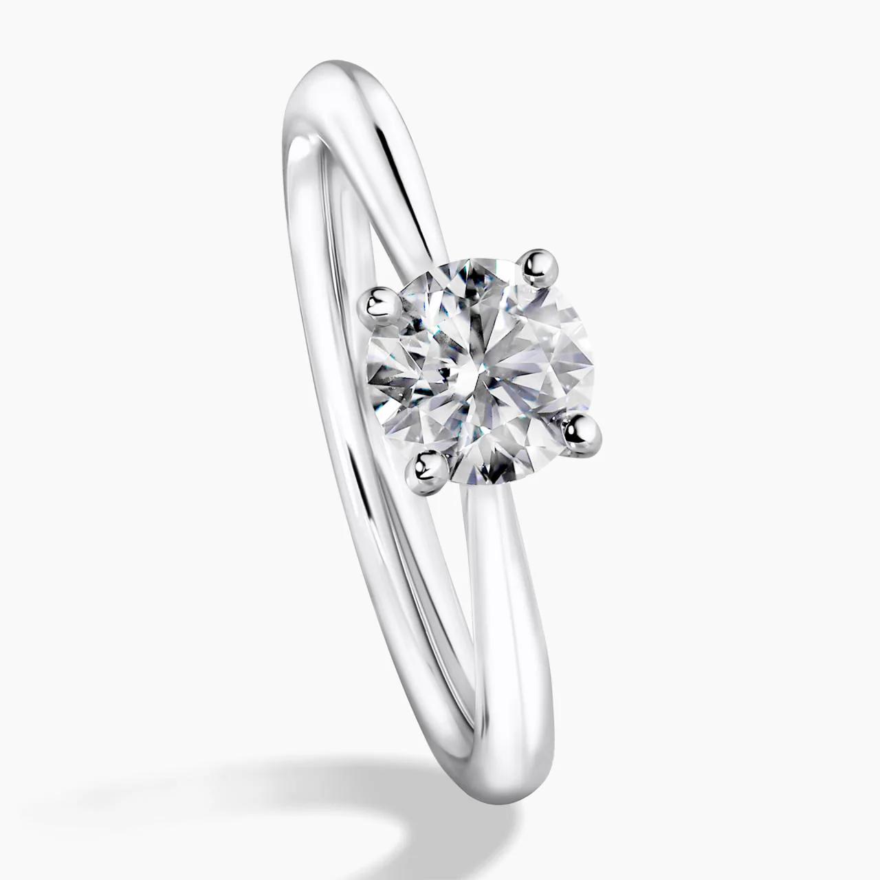 18ct white gold round brilliant cut diamond solitaire engagement ring in a four claw setting. GIA Cert - Image 4