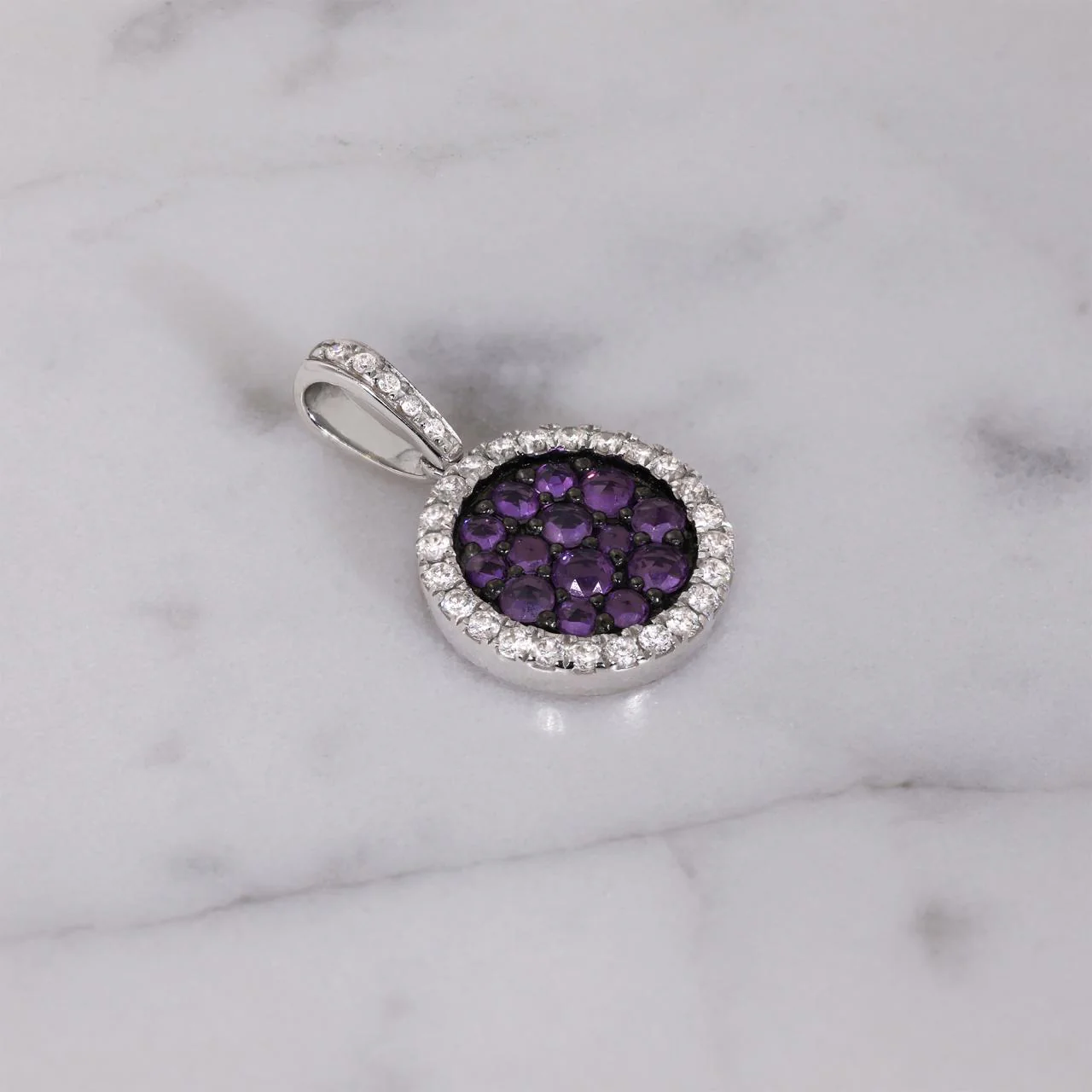 18ct white gold sapphire and diamond necklace - Image 2
