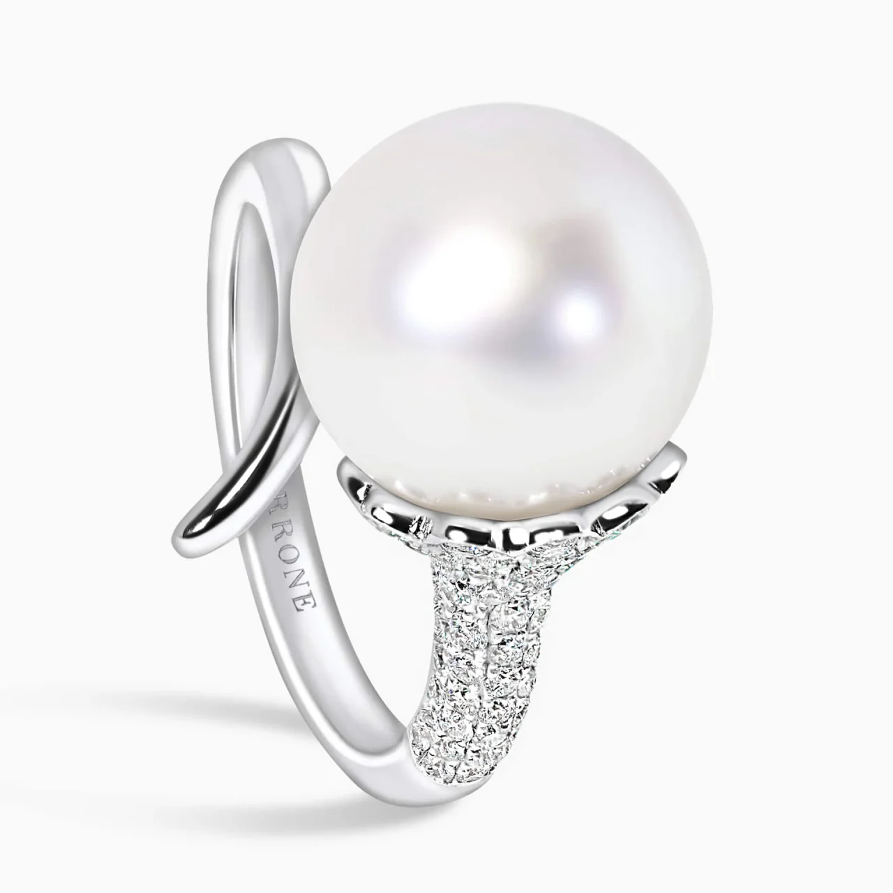 18ct white gold South Sea pearl and diamond ring - Image 2