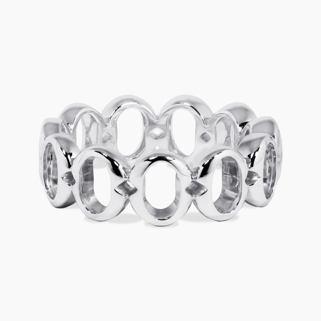 18ct white gold thick ‘O’ ring from the Iconica Collection - Large