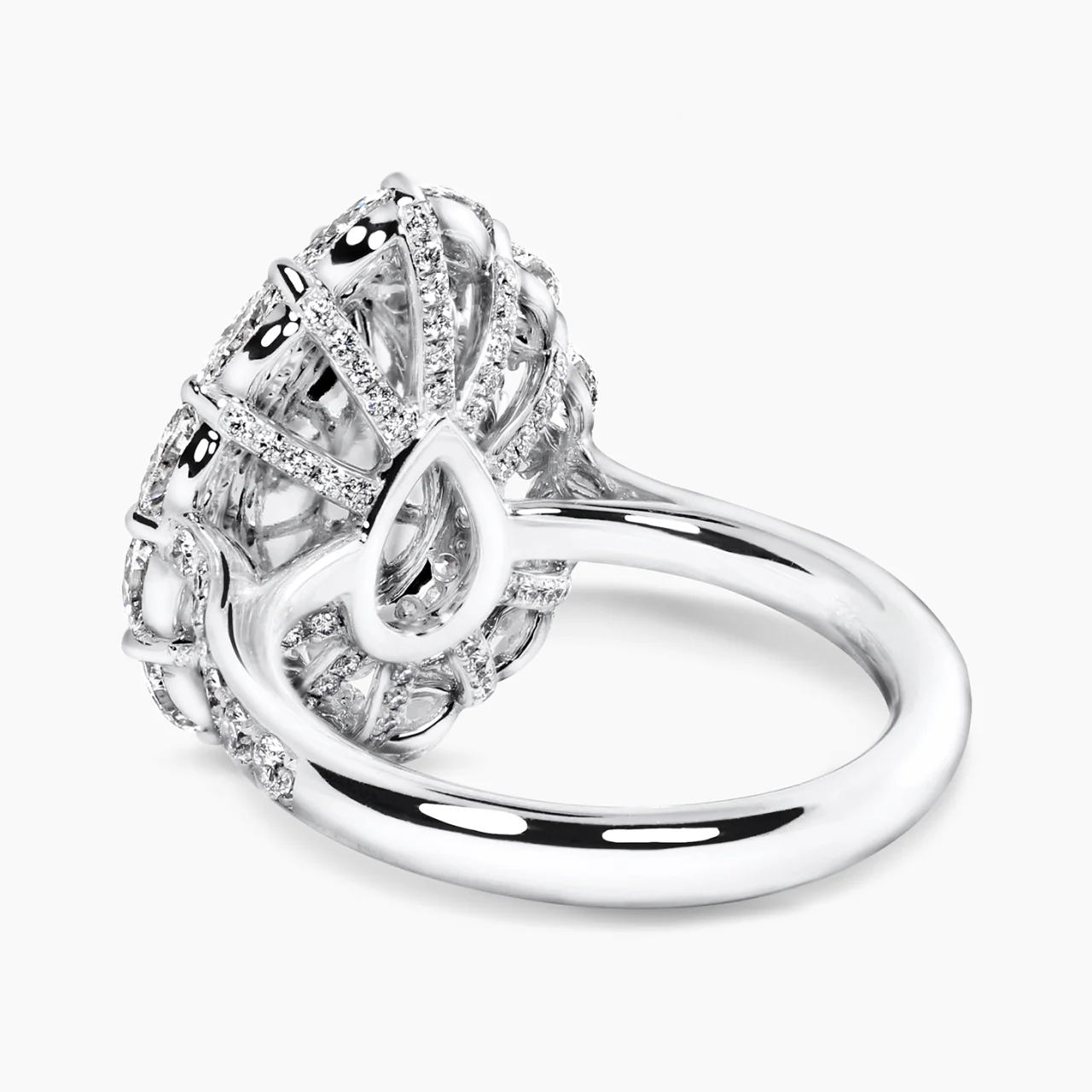 AURORA DI DIAMANTI - 18ct white & rose gold pink pear shape diamond with pink diamonds & diamond halo ring - Image 4