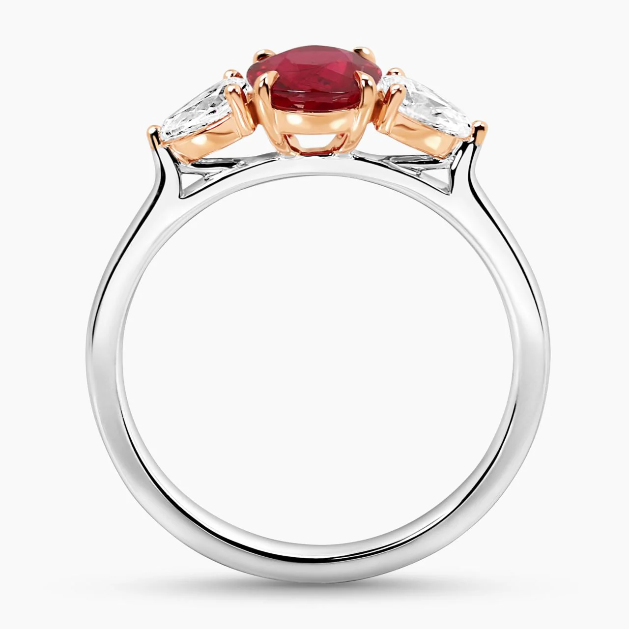 18ct white & rose gold ruby & diamond ring - Image 3