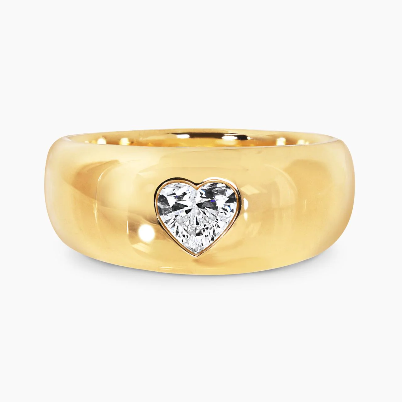 18ct yellow gold 0.41ct heart shaped diamond ring. GIA Cert
