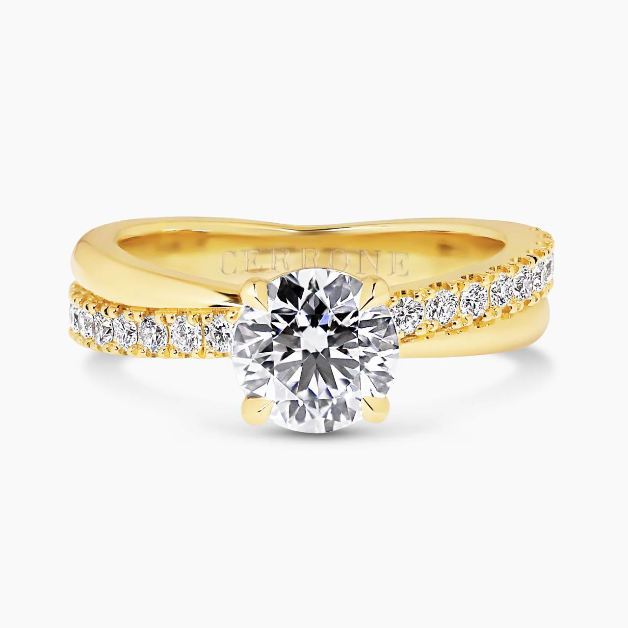 STELLA CADENTE 18ct yellow gold 1.27ct D VVS2 round brilliant cut LAB Grown Diamond Engagement ring IGI Cert