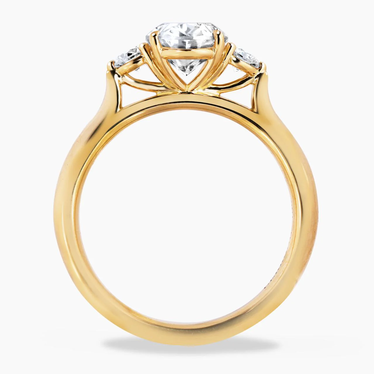 18ct yellow gold 1.60ct and 2=0.10ct oval lab grown diamonds three stone ring - Image 3