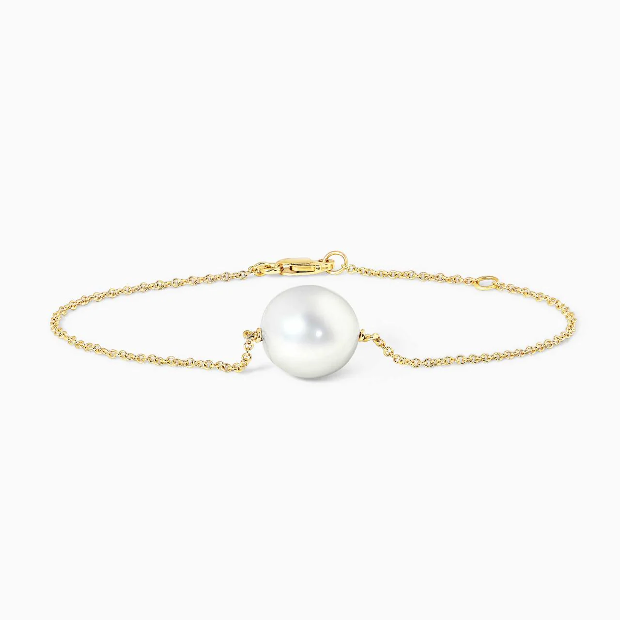 18ct yellow gold 12mm fresh water pearl bracelet