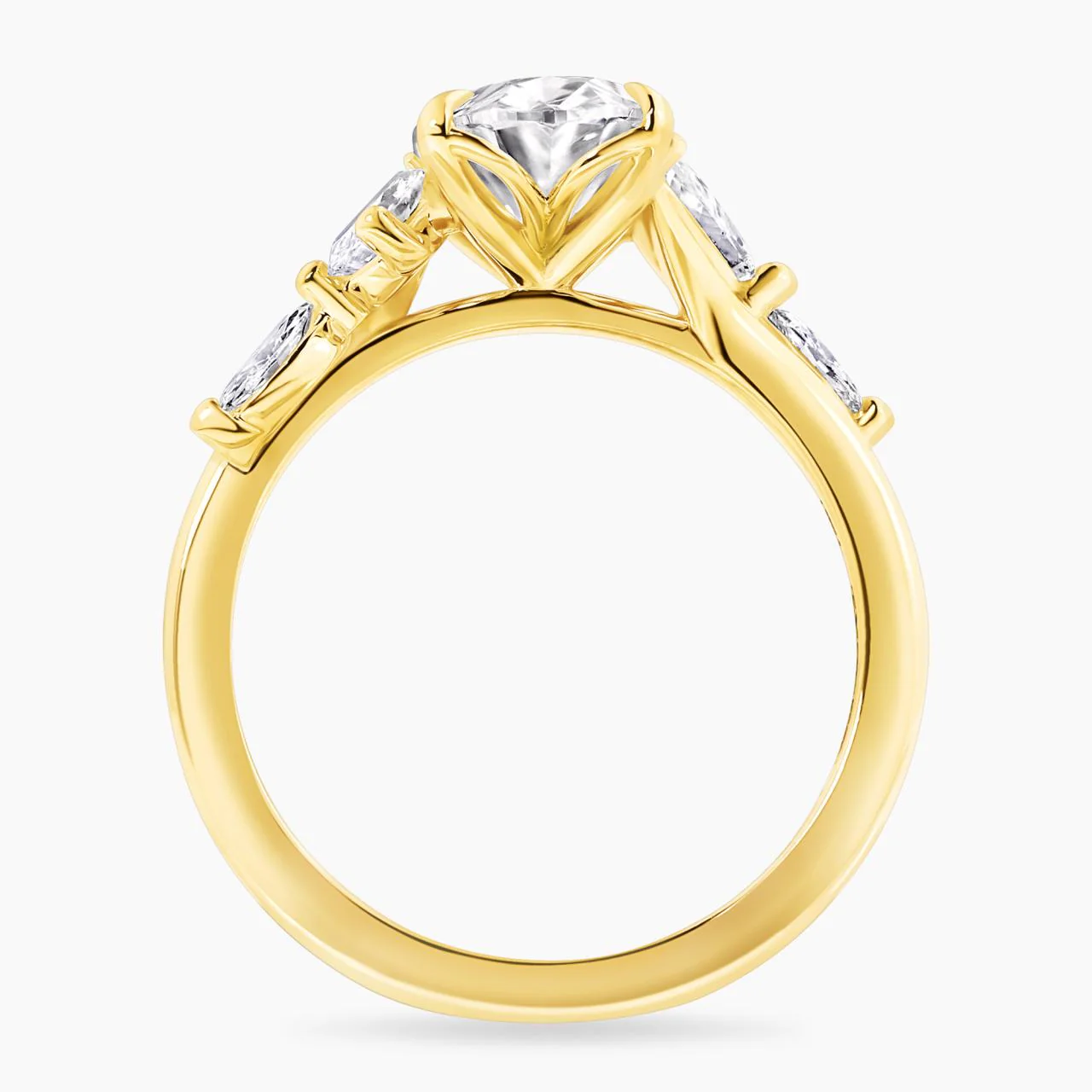 18ct yellow gold 2.00ct D VVS2 oval lab grown diamond ring with pear and marquise shaped lab grown diamonds. IGI Cert - Image 3