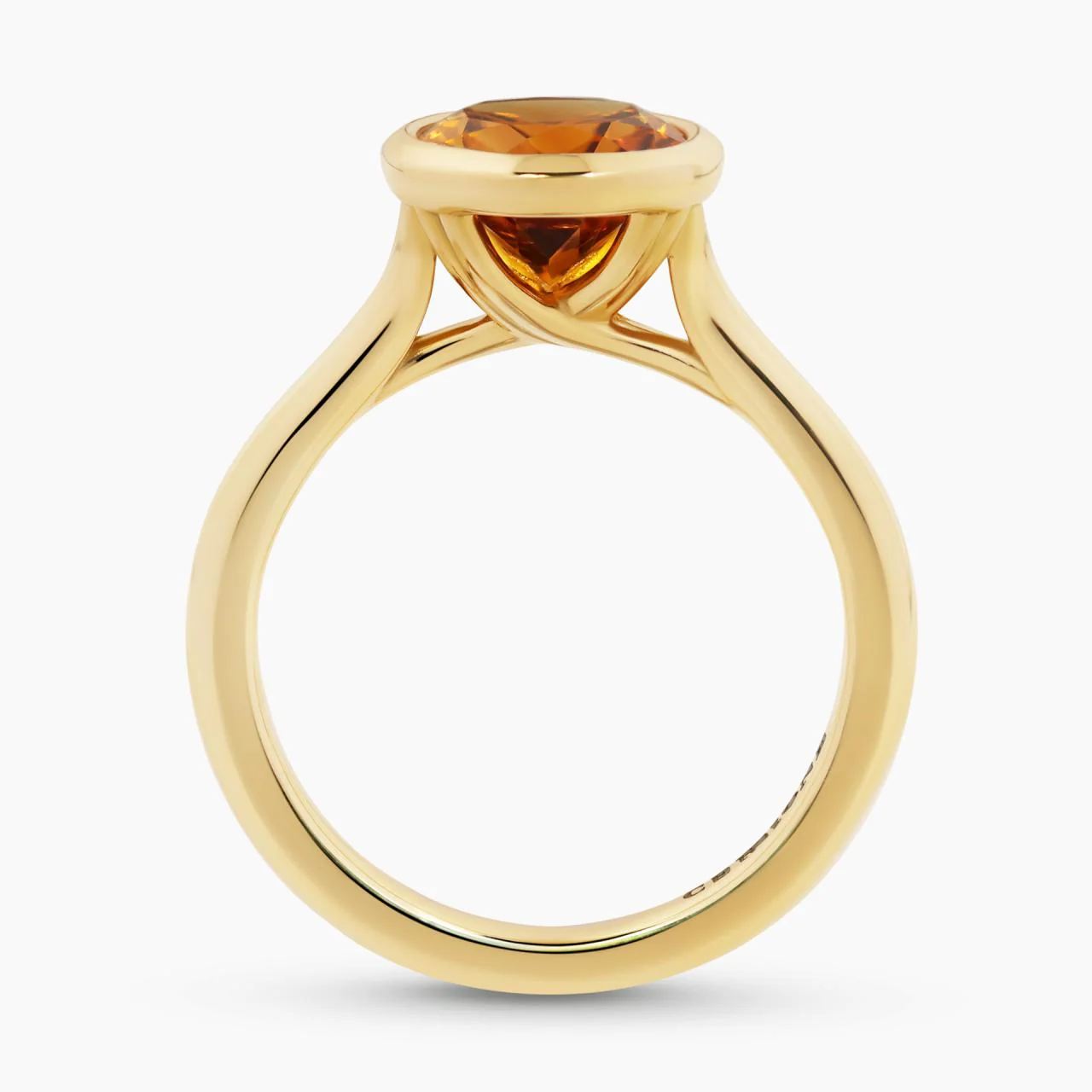 18ct yellow gold 2.09ct oval citrine ring in a bezel setting - Image 3