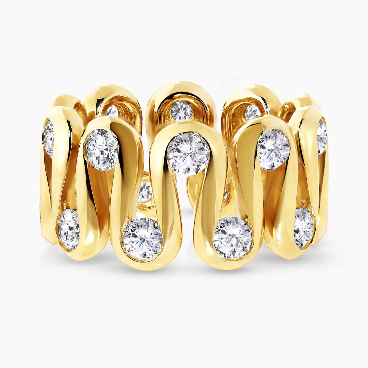18ct yellow gold 20=2.09ct Round brilliant cut diamond dress ring