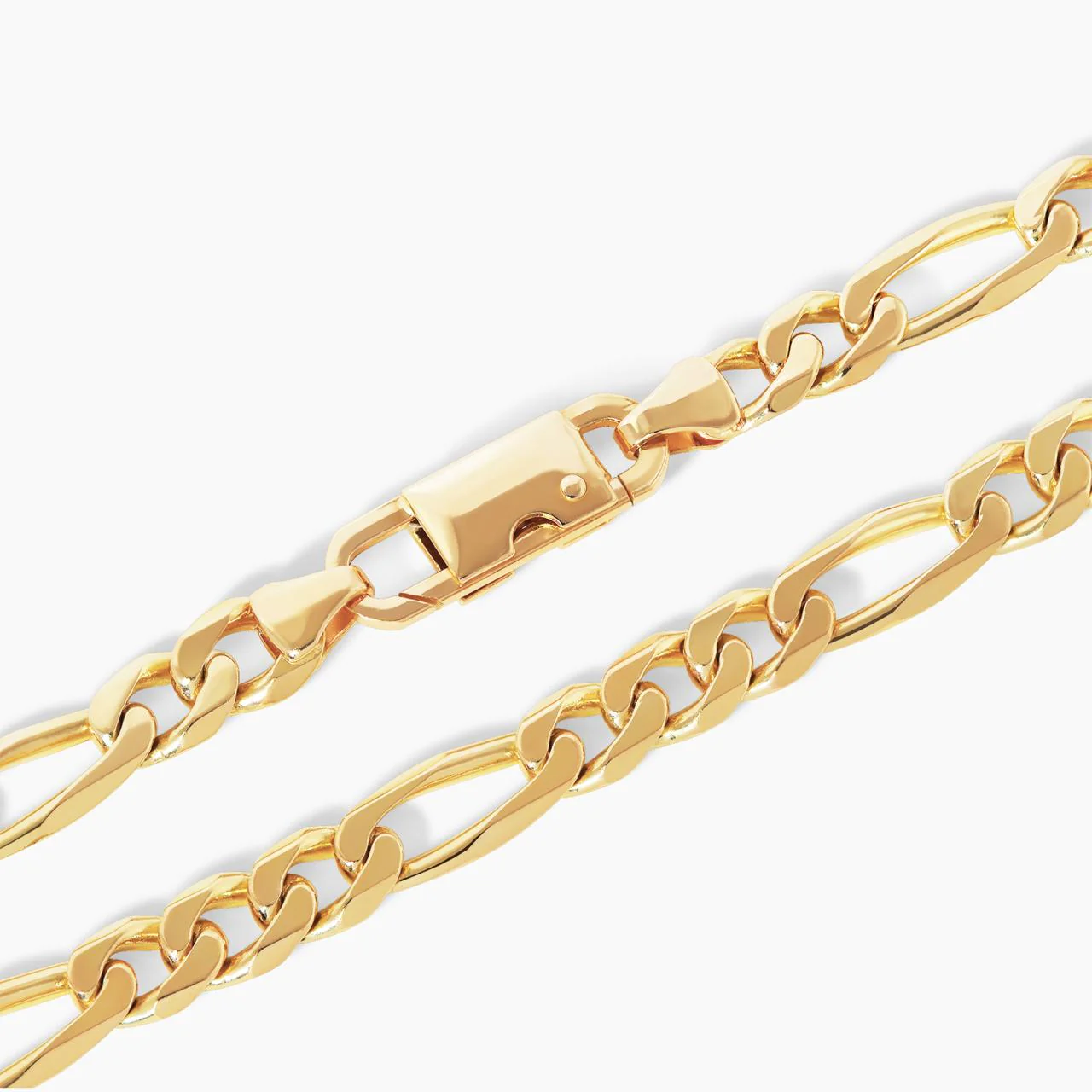 18ct yellow gold 21cm solid figaro link bracelet - Image 2