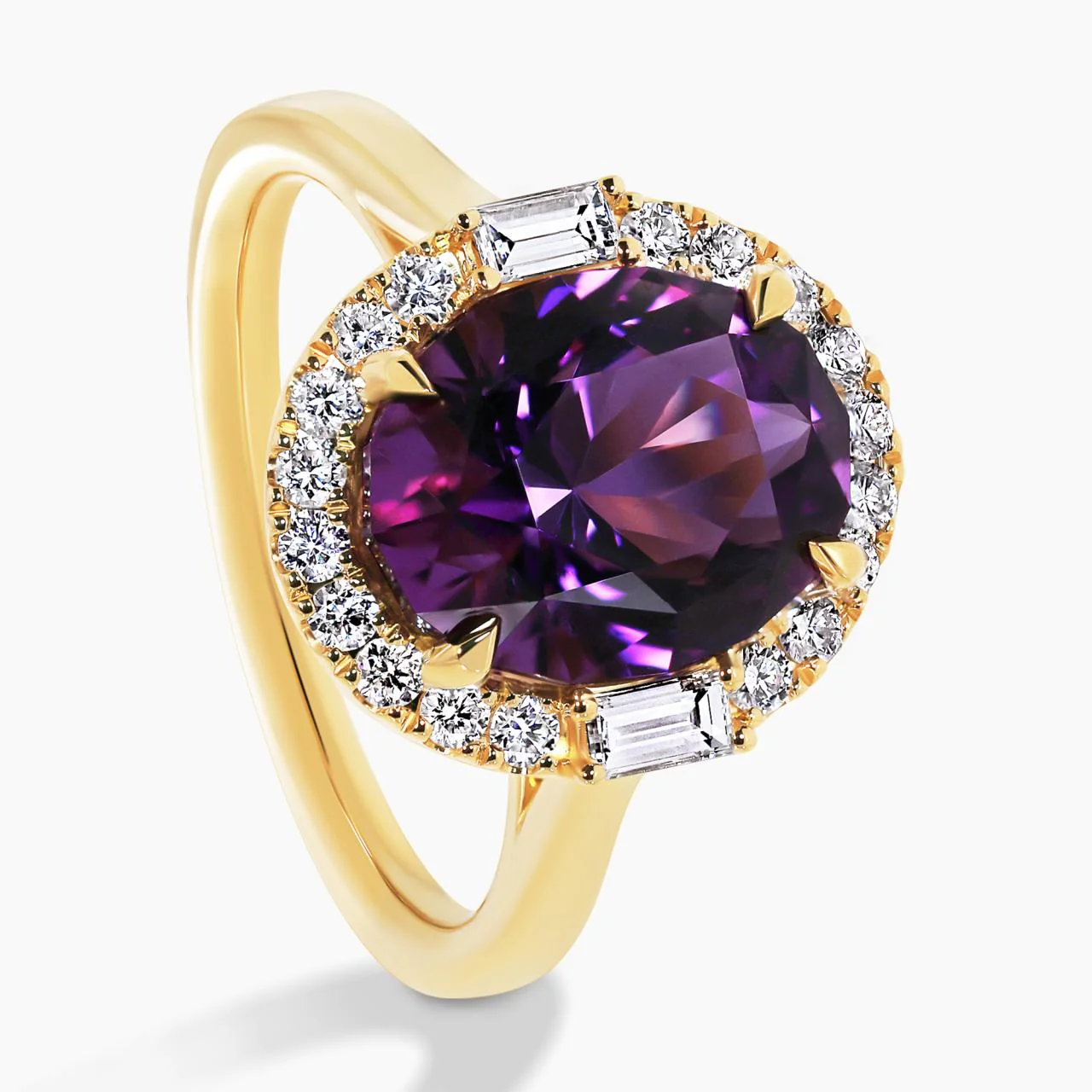 18ct yellow gold 3.56ct oval amethyst and diamond set ring - Image 4