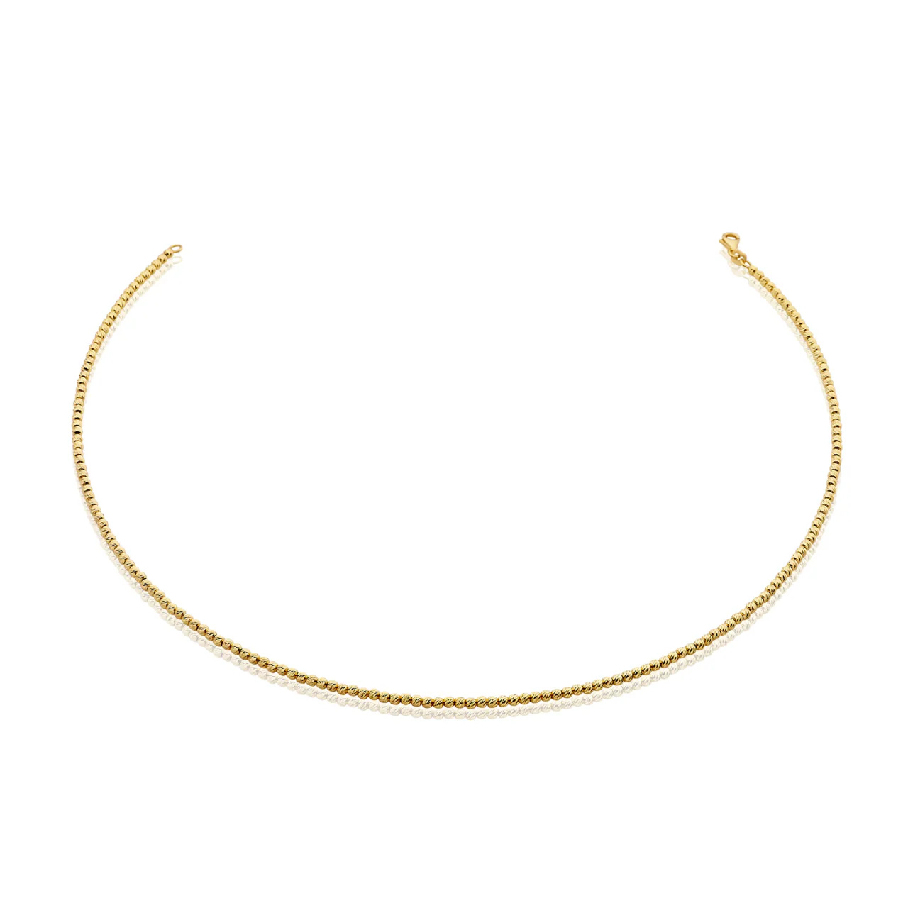 18ct yellow gold 40cm ball necklace