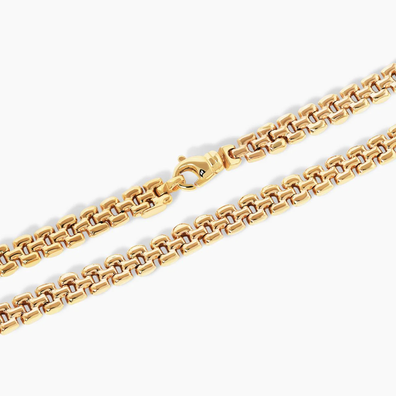 18ct yellow gold 43cm brick link chain with lobster clasp - Image 2