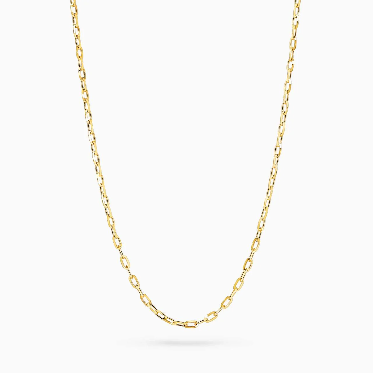 18ct yellow gold 45cm oval link chain with lobster clasp