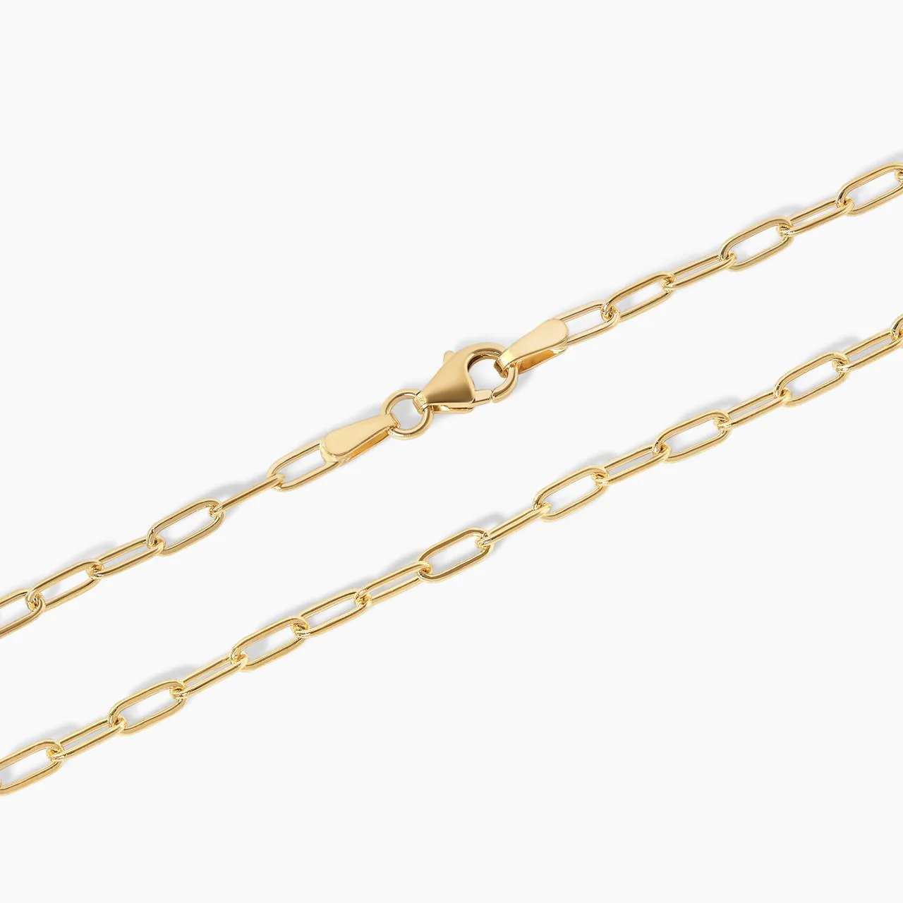 18ct yellow gold 45cm paperclip link chain with lobster clasp - Image 2