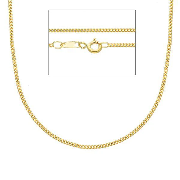18ct yellow gold 50cm fine curb link chain with spring ring clasp - Image 2